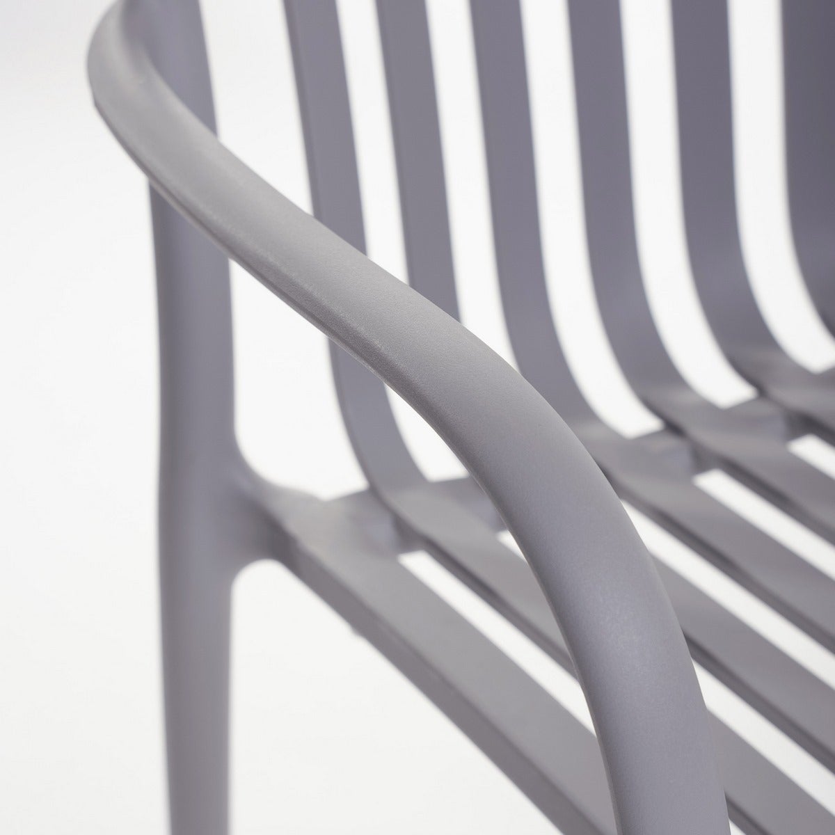 Chaise de jardin empilable deba en polypropylène gris avec accoudoirs MONTY - 5