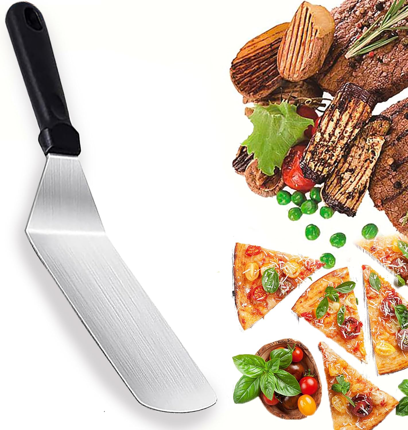 szt. kątowych szpatułek do ciasta, szpatułka ze stali nierdzewnej, akcesoria do grilla, szpatułka do hamburgerów