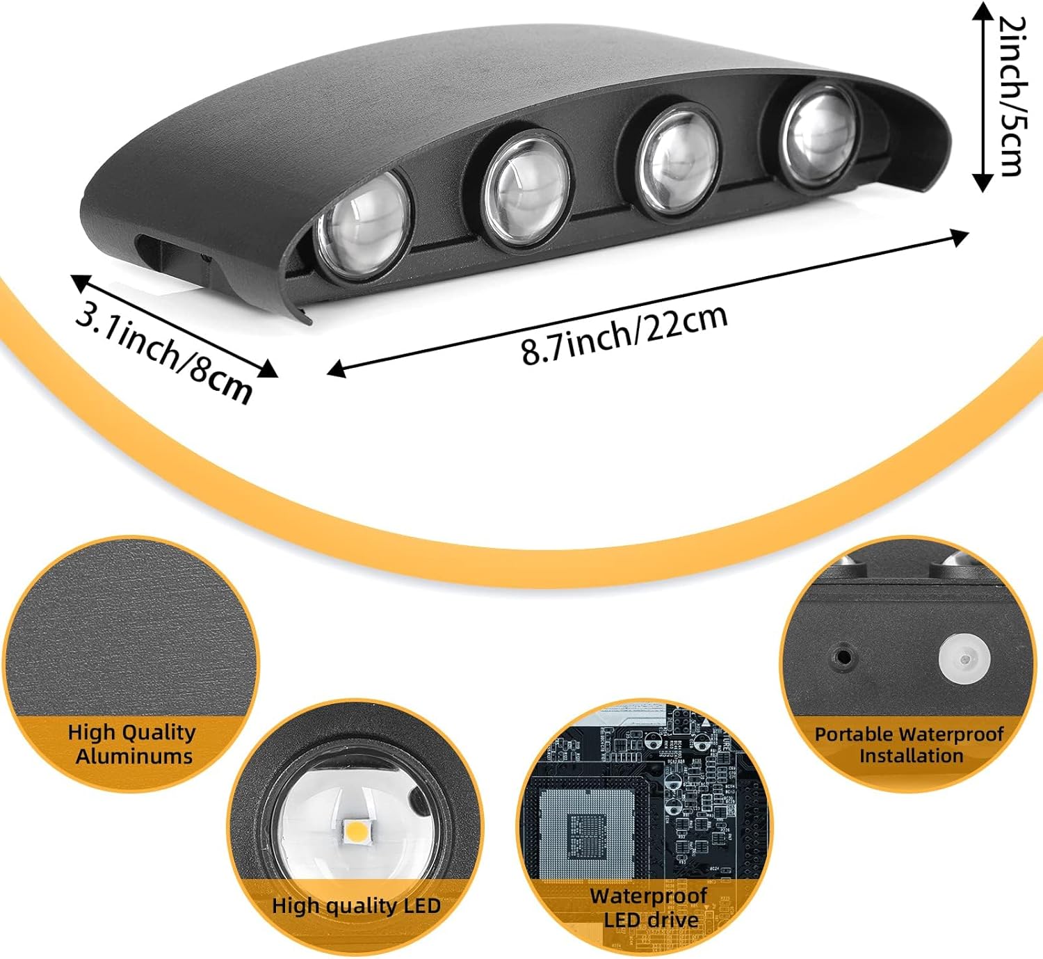 ChangM 2PCS Applique Murale LED 12W Lampe Moderne Design Up and Down Luminaires Muraux Intérieur