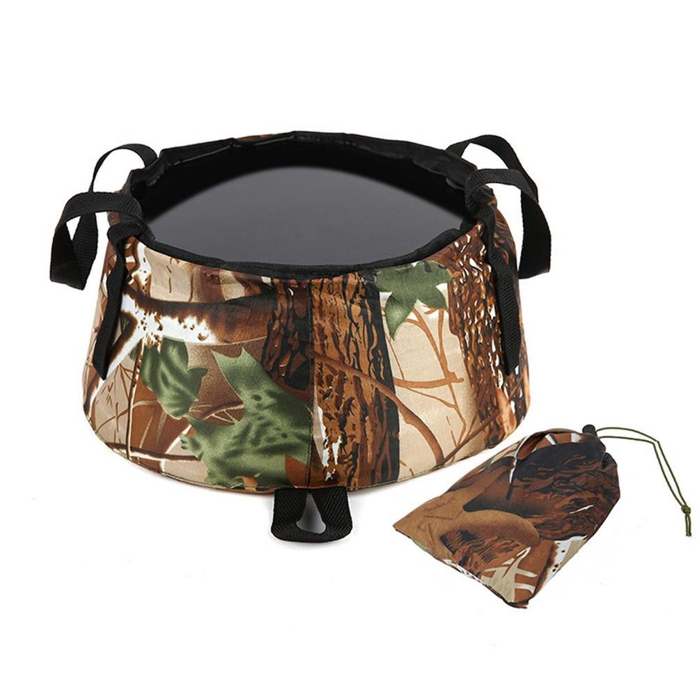 Seau Pliant Portable 13L Noir - Bassine Camping, Pêche, Lavage Voiture, Pliable Et étanche - 12