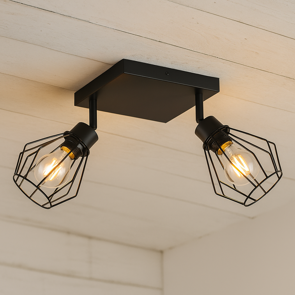 Lampa sufitowa 2x E27 LED Otto IP20 ruchoma wisząca czarna żyrandol kinkiet MasterLED - 2