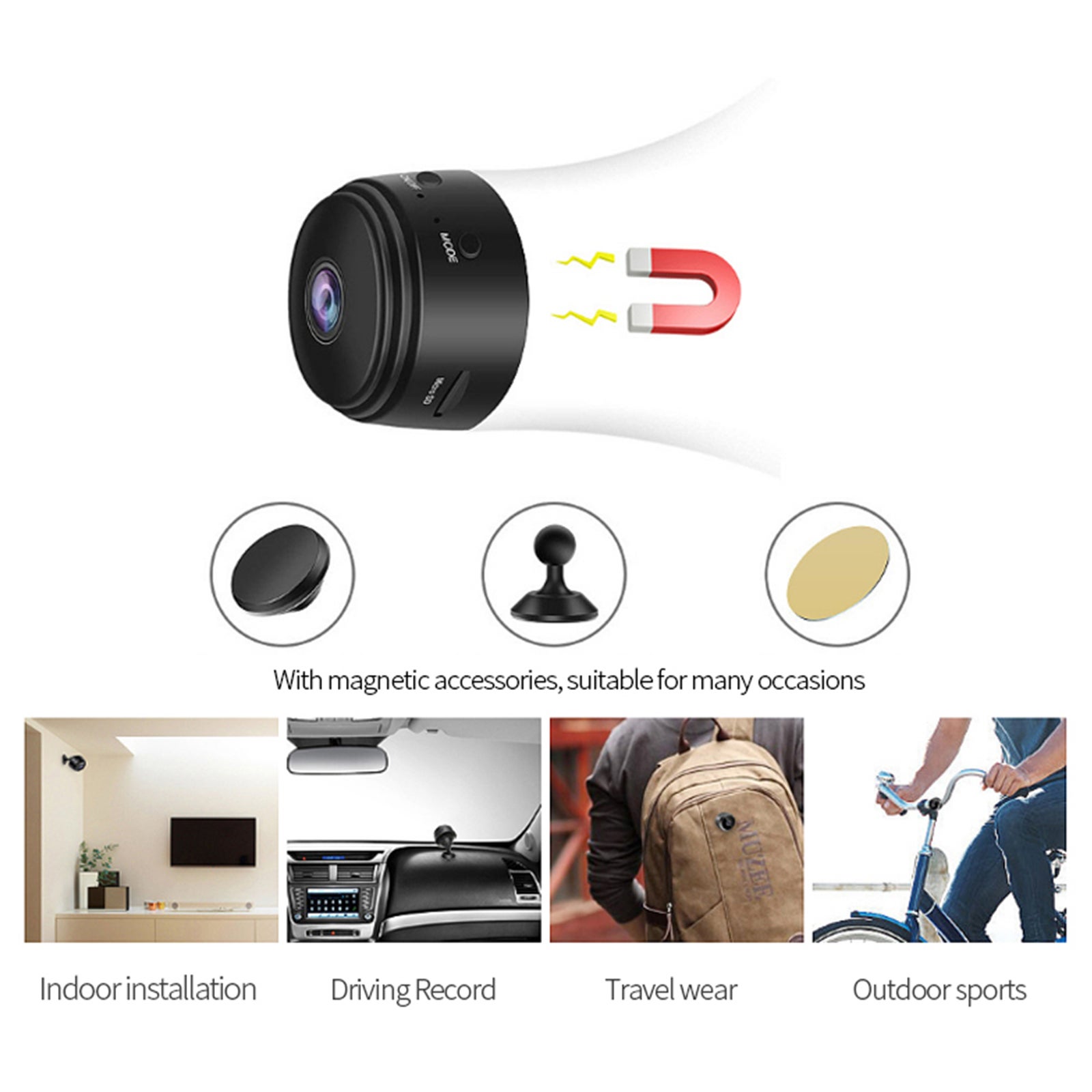 à l'intérieur comme à l'extérieur, Mini caméra cachée sans fil 1080p avec détection de mouvement et vision nocturne portable pour la surveillance - 5