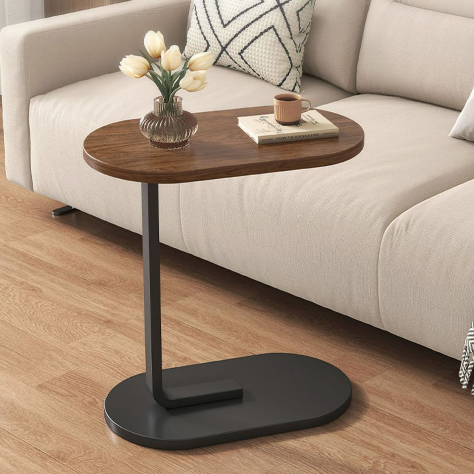Mini table basse avec pieds en métal, table d'appoint pour canapé ...