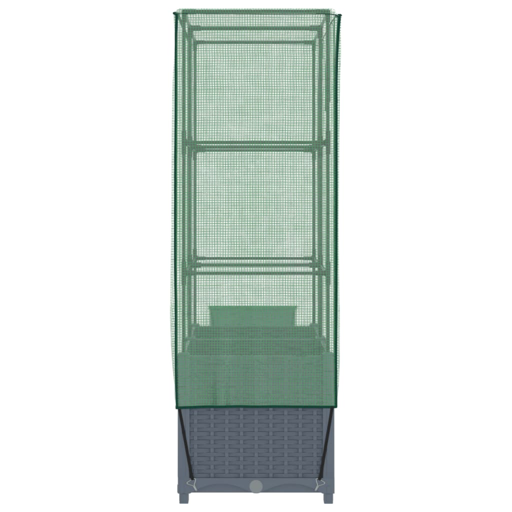 Jardinière surélevée | Pot de Fleurs avec housse aspect rotin 80x40x138 cm CFW65213 - 5