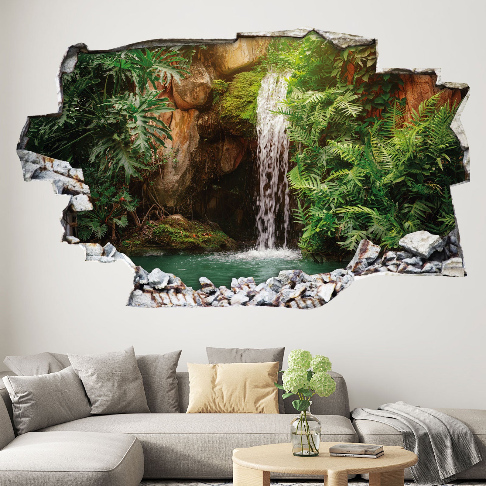Stickers Trompe l'oeil trou dans le mur - Forêt Féerique - Des prix 50