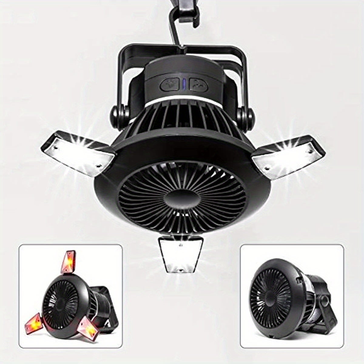 Solarna lampa z wentylatorem kempingowym, przenośna latarnia solarna, zewnętrzna lampa przeciw komarom, ładowana przez USB, 4000 mAh
