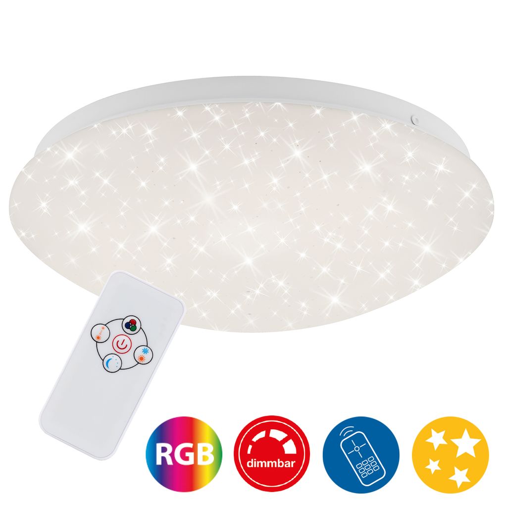 Plafonnier LED BRILONER LEUCHTEN MOON, 10 W, 700 lm, IP20, blanc, plastique-métal, intensité lumineuse variable, Ø 26 cm - 3