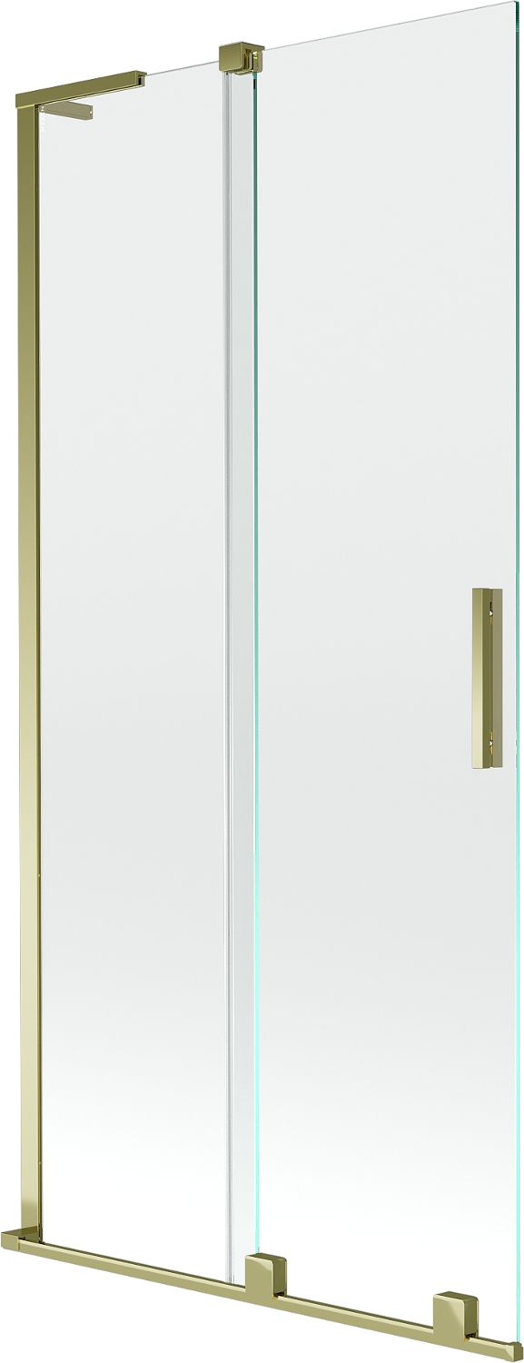 Mexen Velar L parawan nawannowy 2-skrzydłowy rozsuwany 95 x 150 cm, transparent, złoty - 896-095-003-01-50