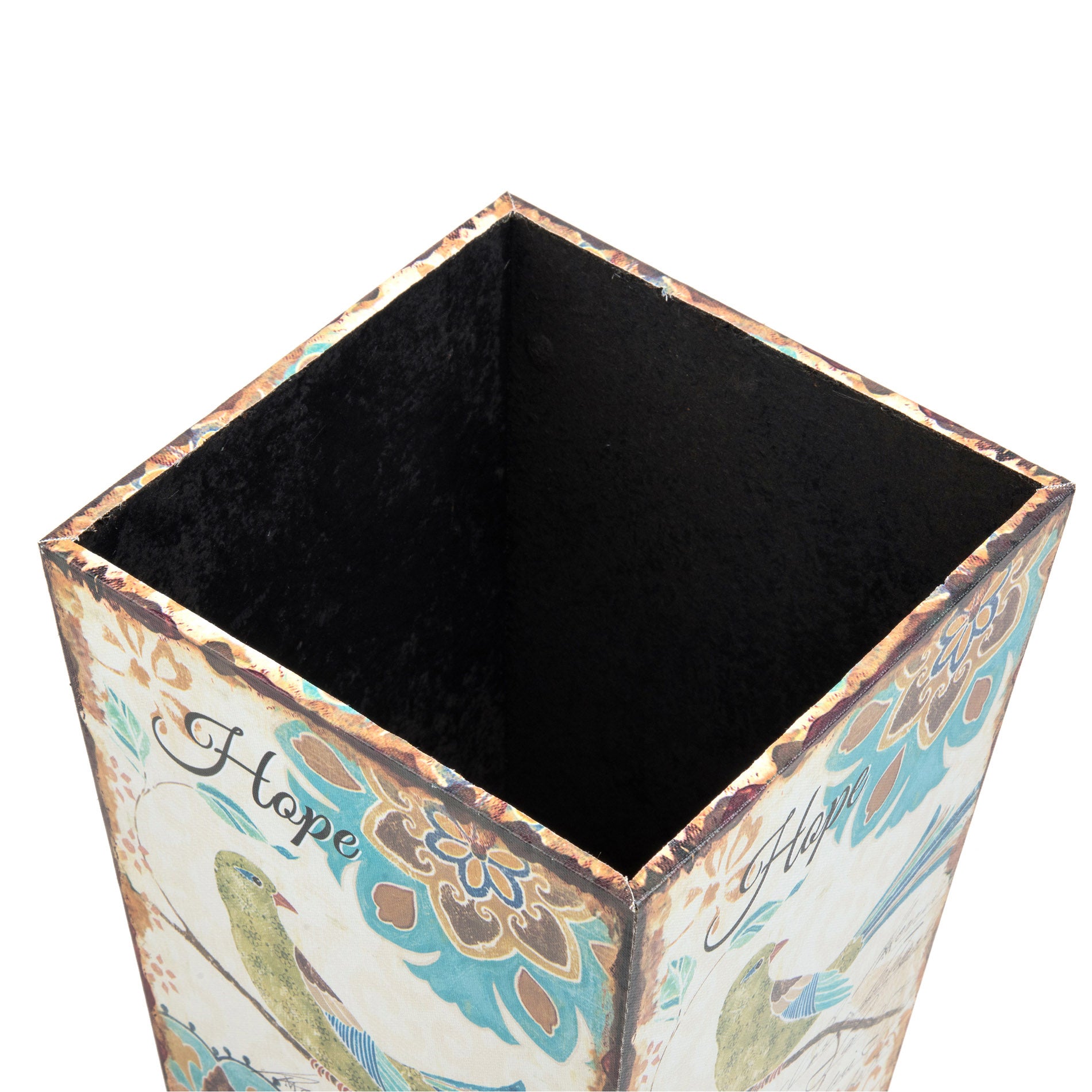 Panier Poubelle De Bureau Mobili Rebecca Gris Jaune Mdf Tissu Retro 26x20x20 - 4