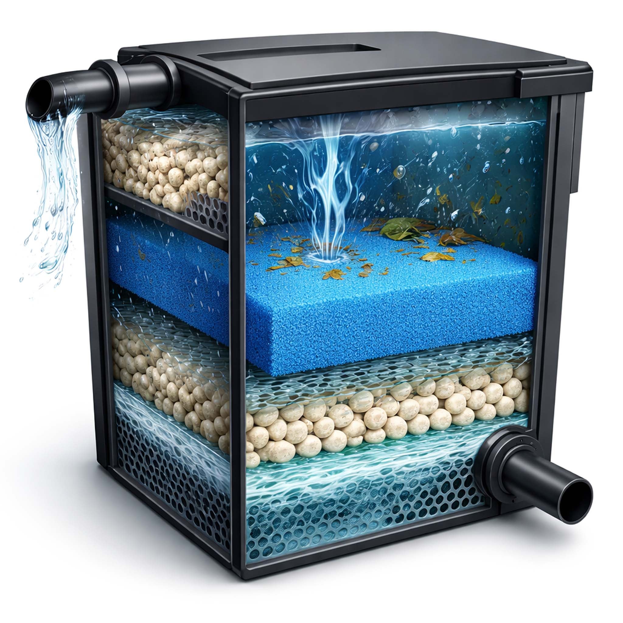 Tapis japonais filtrant - 50 x 50 x 5 cm / 10 ppi - grossier - Filtre de Bassin et d'Aquarium pour Filtration Eau HMF - couleur Wiltec - 6