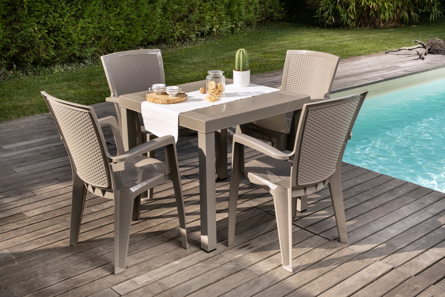 Sedia da giardino impilabile LIBRA Nero 4 sedie