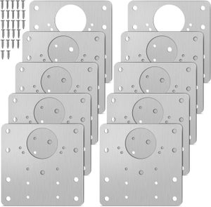 8 Pezzi Piastre Di Riparazione Per Cerniere Per Armadietti, Piastra Di Riparazione Per Porte Cerniere Con Fori Piastre Per Montaggio Piatto In Acciaio Inossidabile Con Viti Per Legno Ripiani Porte