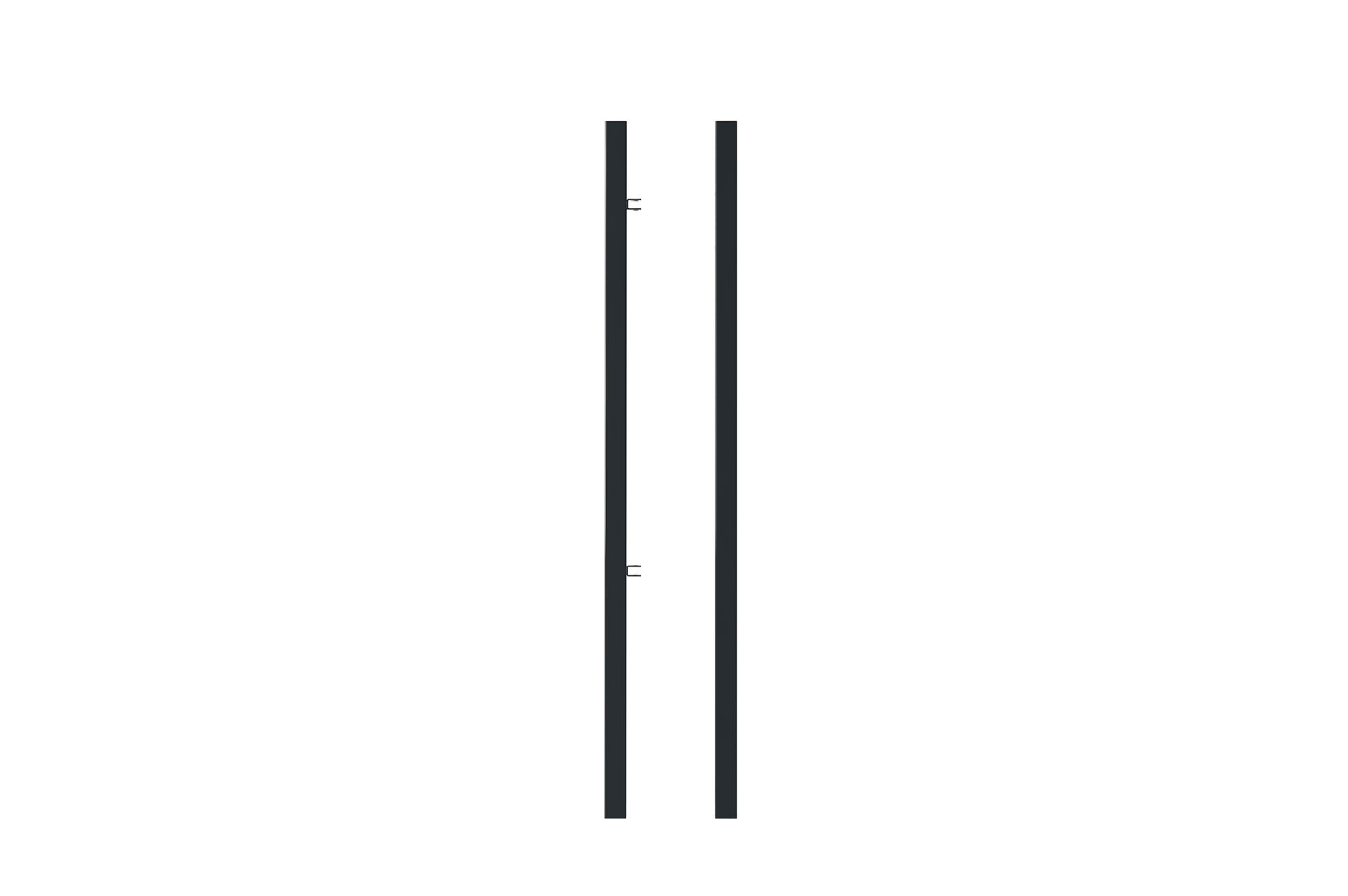 Lot de 2 poteaux en fer DARIO 6x6cm H.190cm Noir Mat - 8