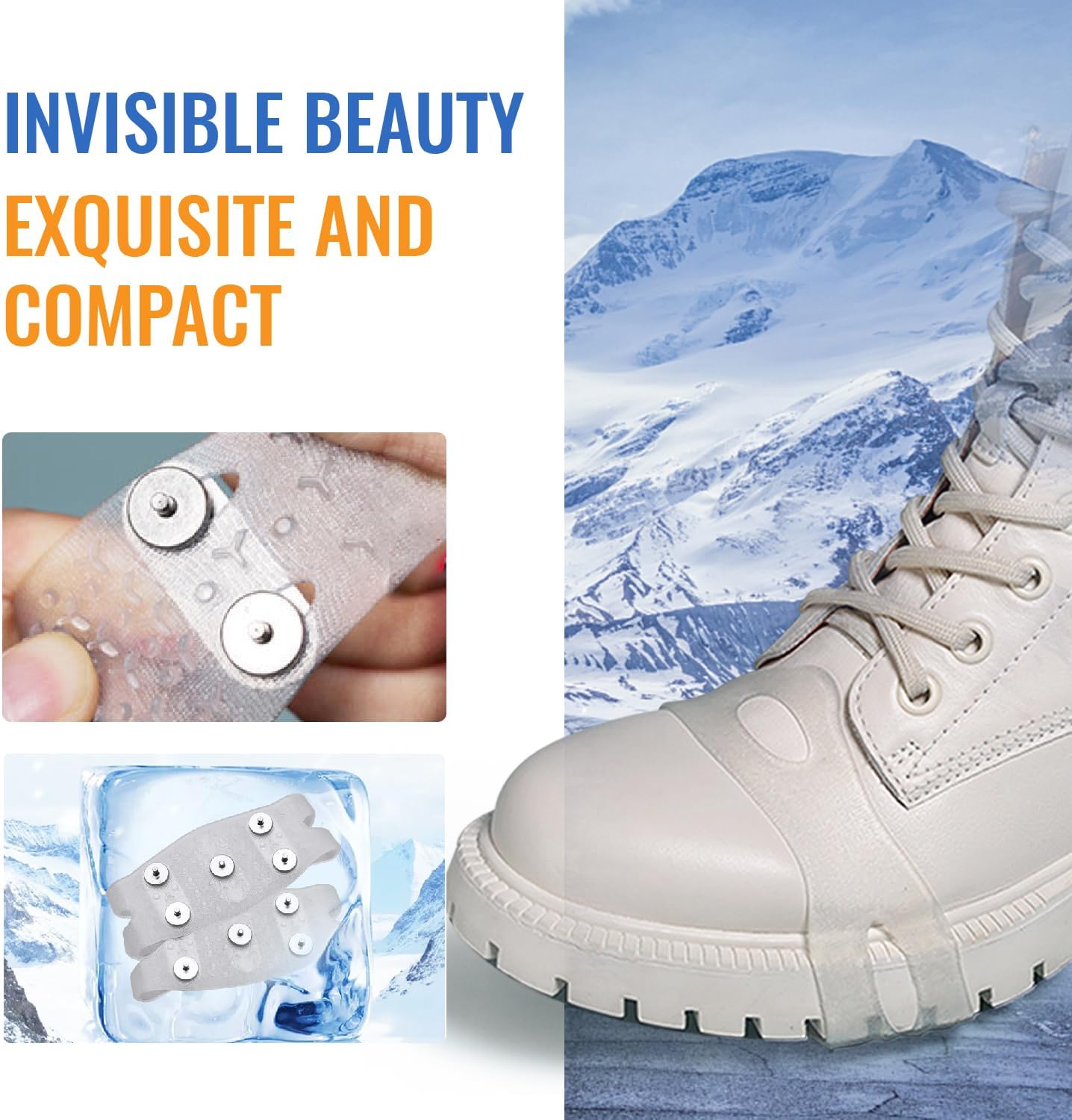 Crampons pour chaussures d'hiver, crampons neige et glace, crampons pour chaussures de montagne, chaussures crampons pour chaussures - 4