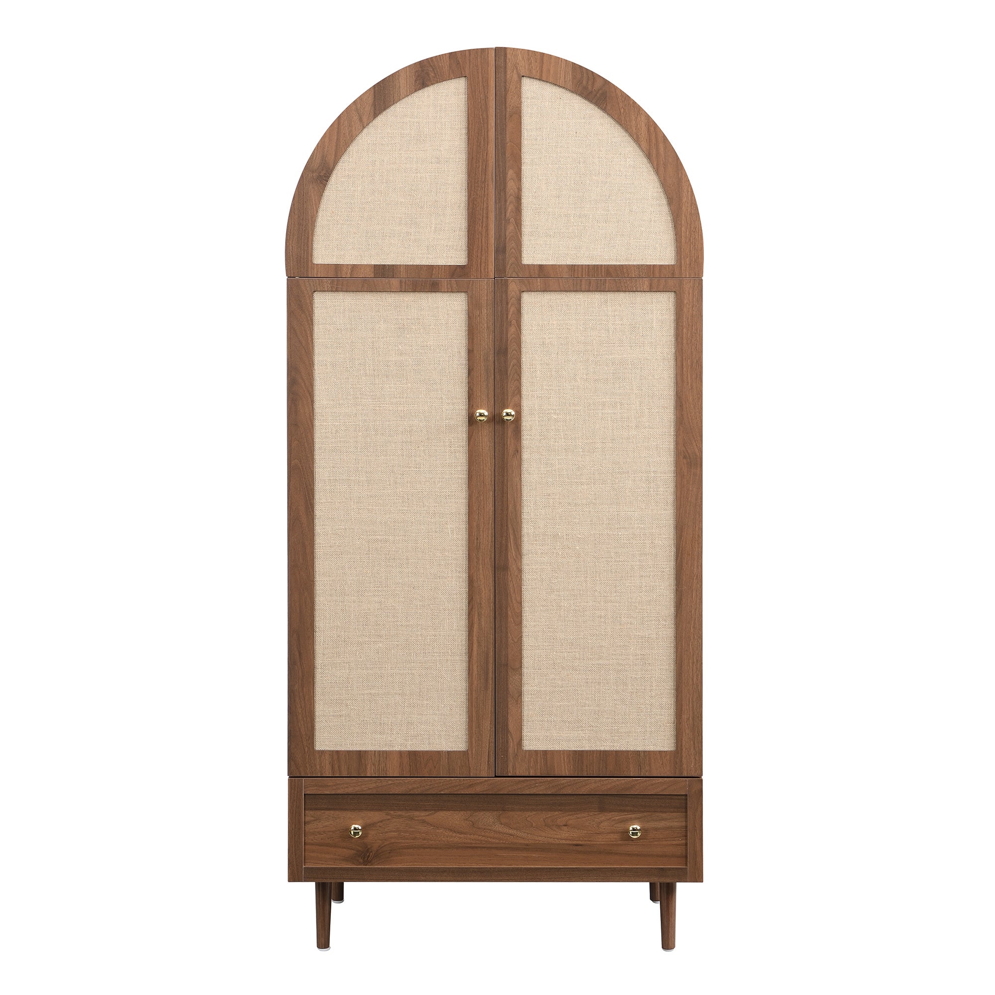 Szafa 79x50x175cm - 2 drzwi i 1 szuflada - imitacja orzecha - MDF - brązowa - 7