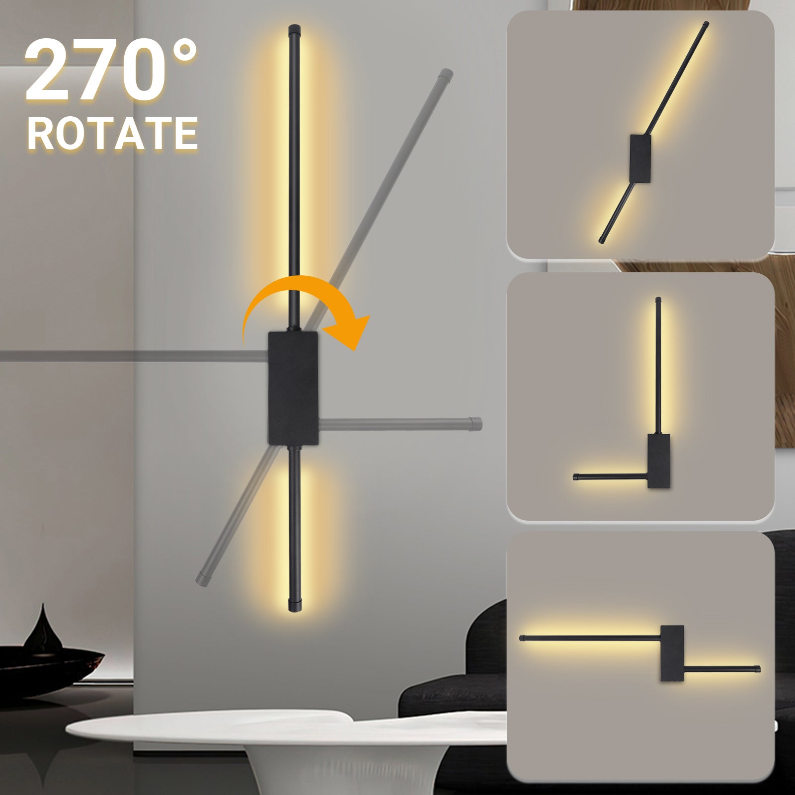 Bezprzewodowa Lampa Ścienna Wnętrz Z Pilotem I Przełącznikiem Dotykowym, 2 Pack 5000mAh LED Lampa Ścienna Ładowana USB 3 barwy światła, Timer 71CM - 2