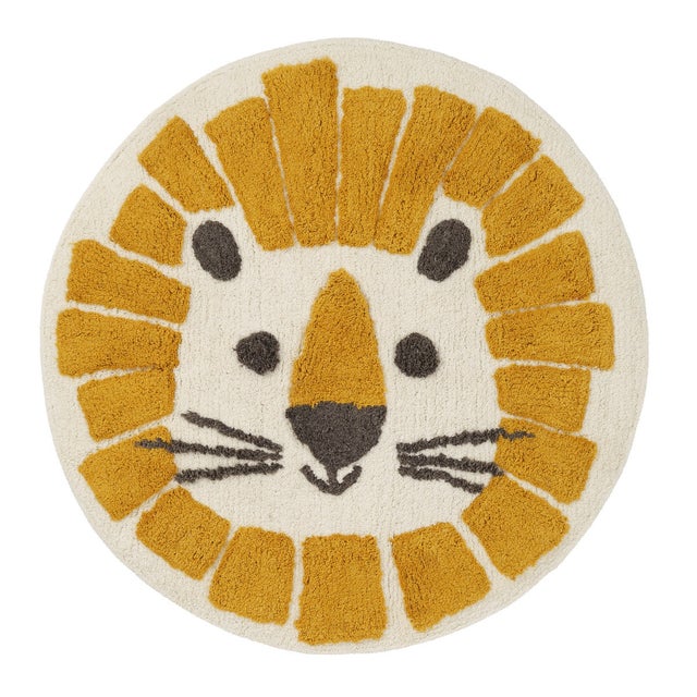Tapis enfant rond jungle en coton 70x70cm