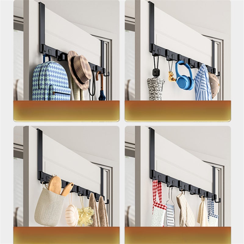 Crochet de Porte Amovible pour Organisation d'Entrée, Sans Perçage 6 crochets, Crochet porte-manteau mural, rangement suspendu - 5