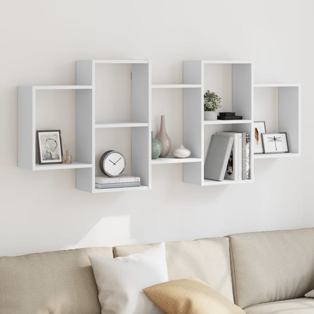 Étagère murale - Étagère flottante blanc 159x18x65 cm bois d'ingénierie em146 - 2