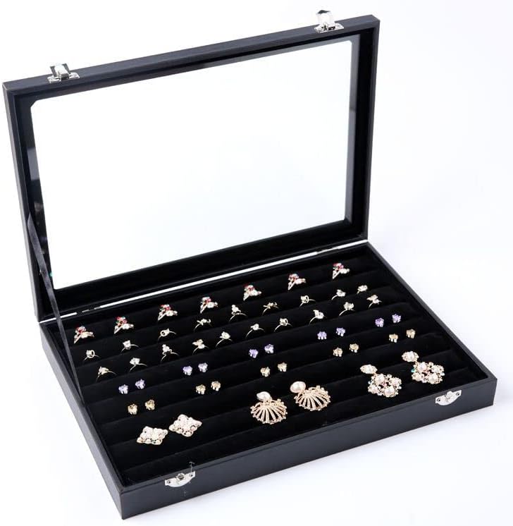 BOITE A BIJOUX ZEONHEI Boîte à Bijoux En Acrylique Transparent 5 Tiroirs Réglable En Velours