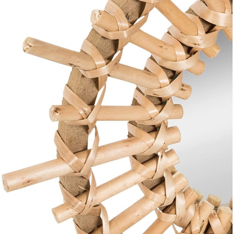 Conjunto de 3 espelhos em rattan efeito sol d.28cm | d. 27xd. 3cm - 8