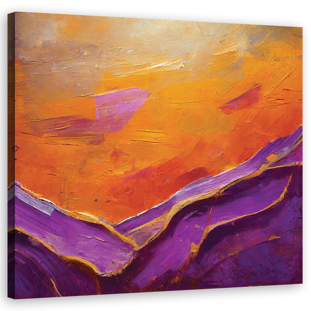 Obraz na płótnie, Malowana abstrakcja fioletowa 40x40