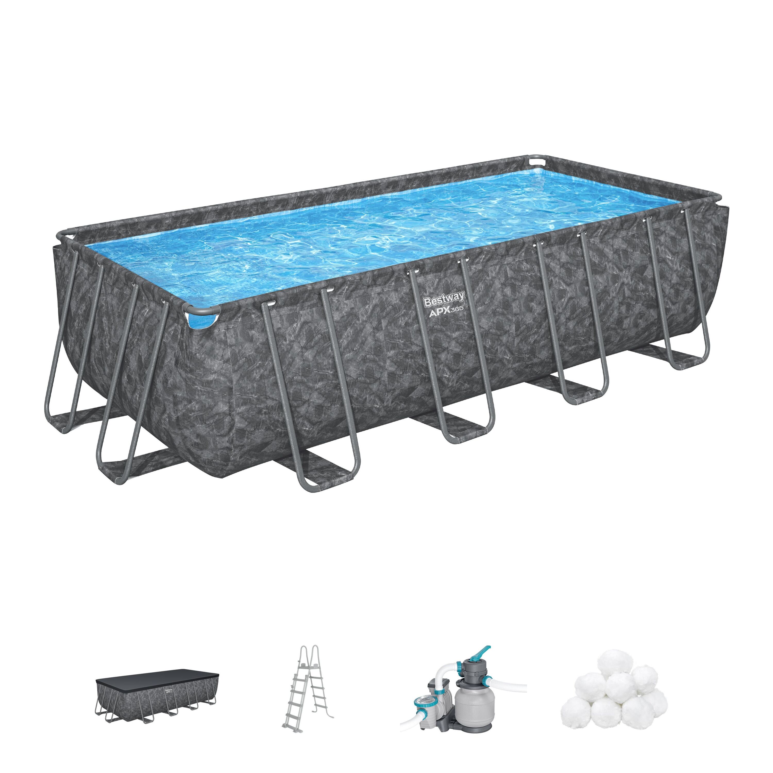 Basen stelażowy ogrodowy Bestway całoroczny 549x274x132cm APX zestaw 11w1