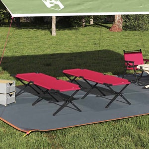Lit Pliant Vintage Texas Imperial American – Rouge, Acier, Pour Camping Intérieur/extérieur