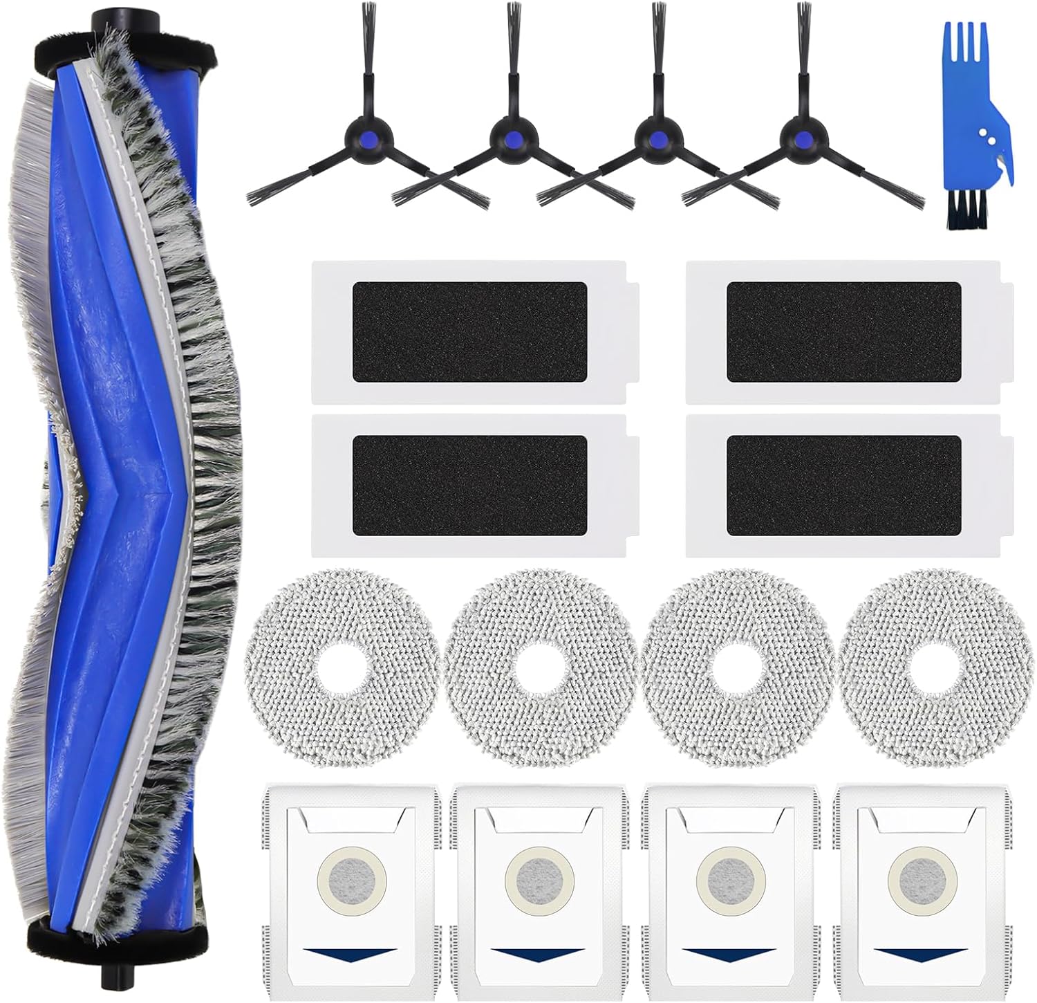 Kit d'accessoires pour ECOVACS DEEBOT T30 Omni/T30 PRO Omni, Saprdii 4 sacs à poussière
