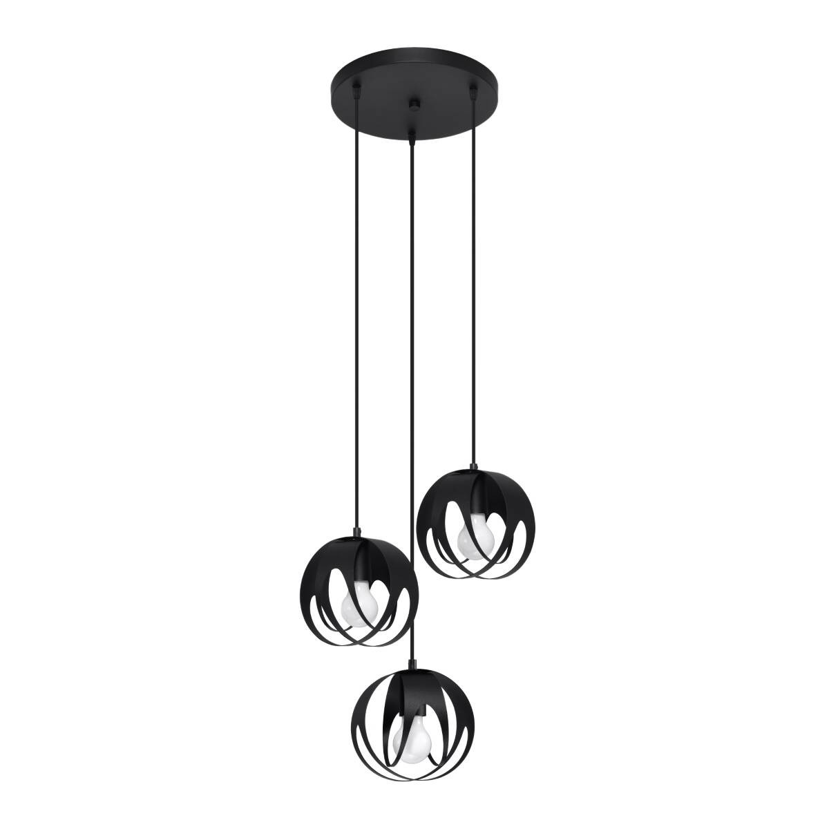 Lampa wisząca Tulos czarna 3xE27x15W wym: 117 x 30 x 30 cm metal Sollux Lighting