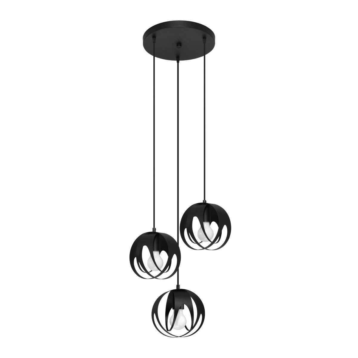 Lampa wisząca Tulos czarna 3xE27x15W wym: 117 x 30 x 30 cm metal Sollux Lighting