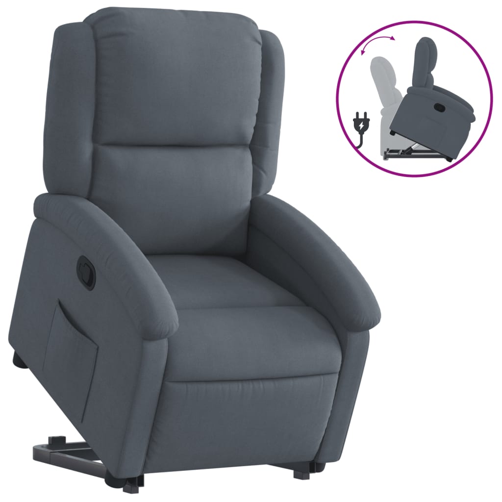 vidaXL Fauteuil relax gris foncé velours - Fauteuil vidaXL Fauteuil relax gris foncé velours - Fauteuil