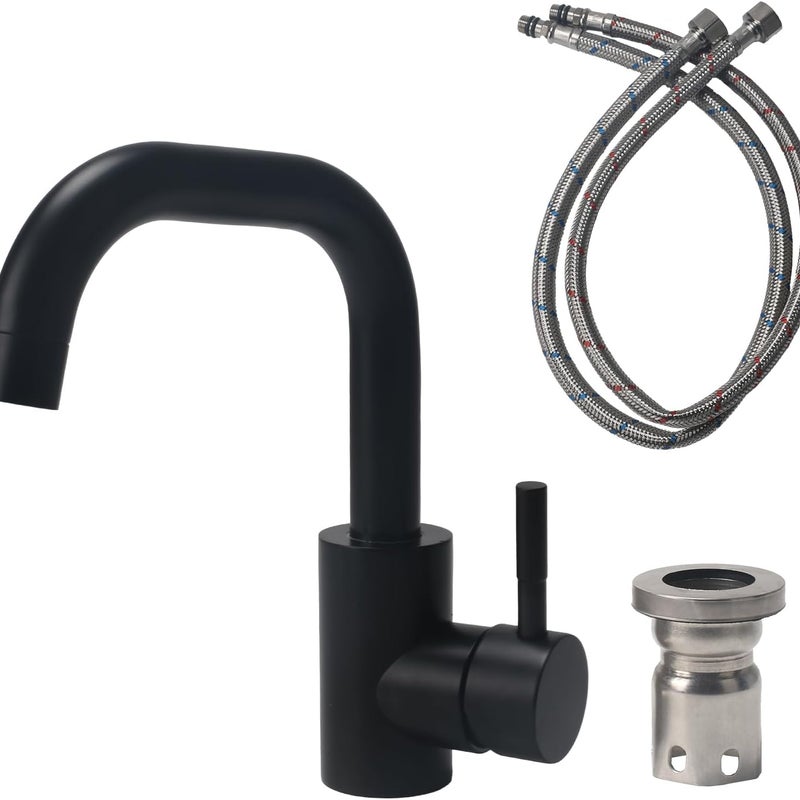Bateria kuchenna ze stali nierdzewnej, obrotowa bateria łazienkowa 360 °, bateria zlewozmywakowa z elastycznym wężem, bateria umywalkowa do