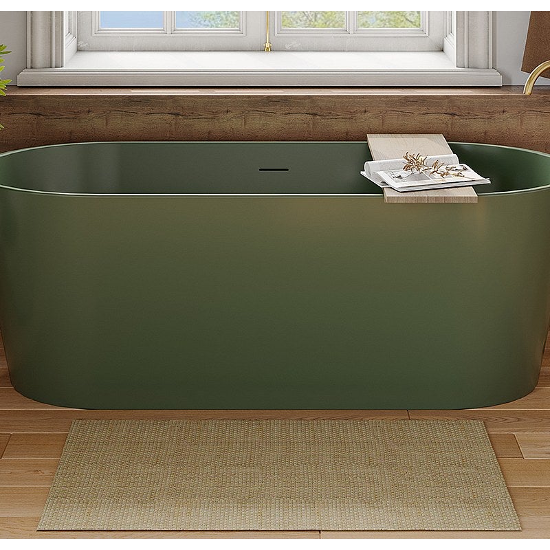 Wanna wolnostojąca owalna - 255 l - 159 x 74 x 56 cm - Oliwkowa zieleń matowa - Akryl - LUZECA