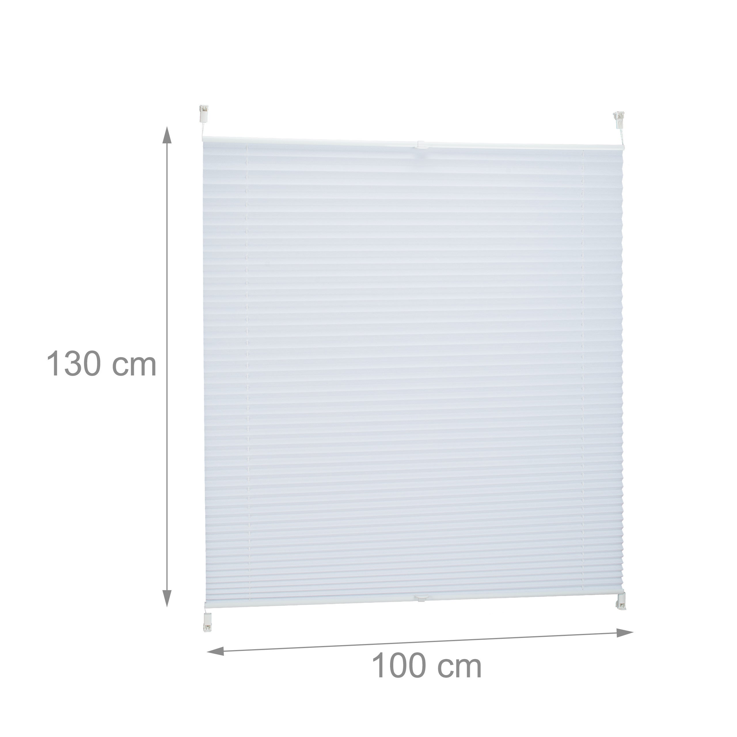 Set da 4 Tende Plissettate a Rullo, in Tessuto e Poliestere, per Interni, Senza Trapano, HL 100x130 cm, Bianco - 4