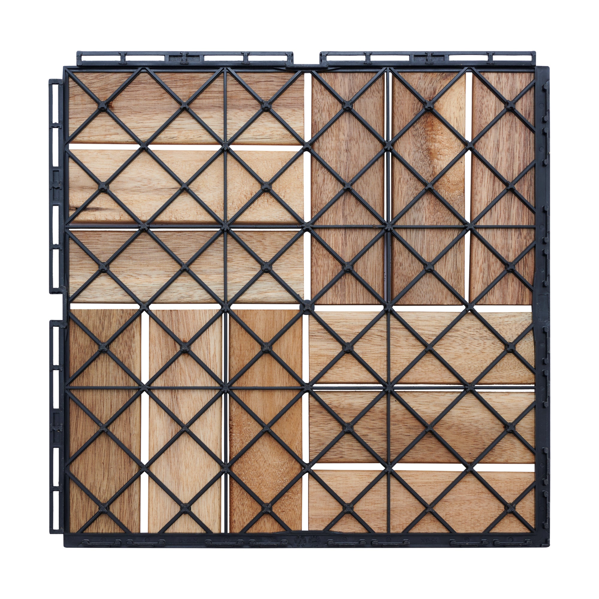 Set de 10 dalles en bois Alliste bois d'acacia 12 lattes 0,9 m² naturel casa.pro - 6
