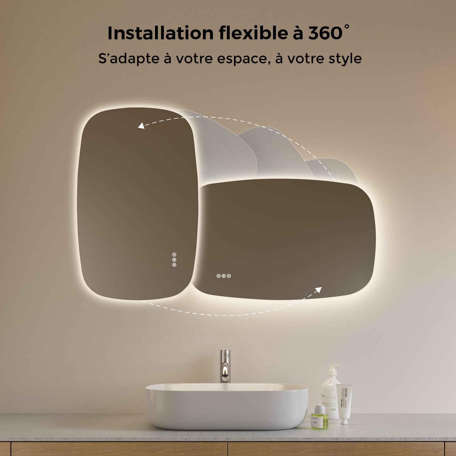 Lustro łazienkowe owalne LED 50 × 80 cm z oświetleniem, regulacją jasności i barwy światła, powłoką zapobiegającą zaparowaniu - 8