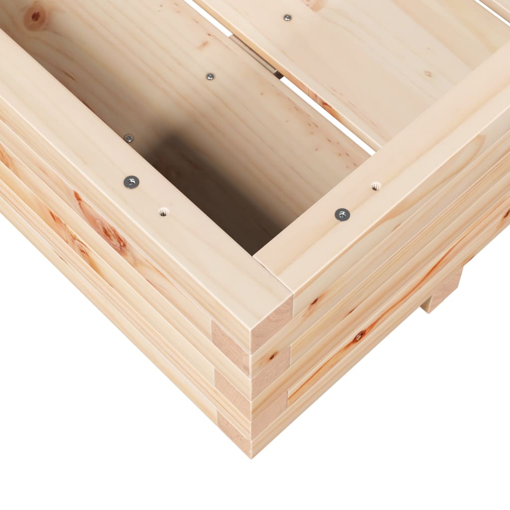 Jardinière bac lit surélevé plantes fleurs terrasse jardin 90 x 60 x 26,5 cm bois de pin massif marron 02_0038012 - 5