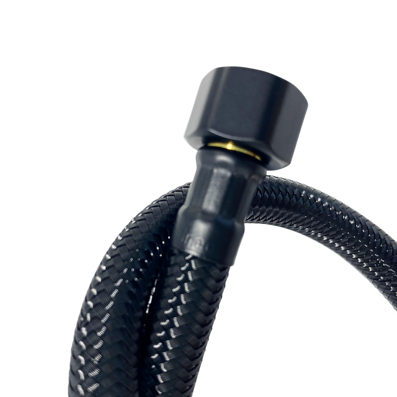 2 Mangueras Flexibles Trenzadas En Nailon Negro - 40cm M10 X 3/8 BSP, Acabado Mate, Para Grifo Cocina O Lavabo