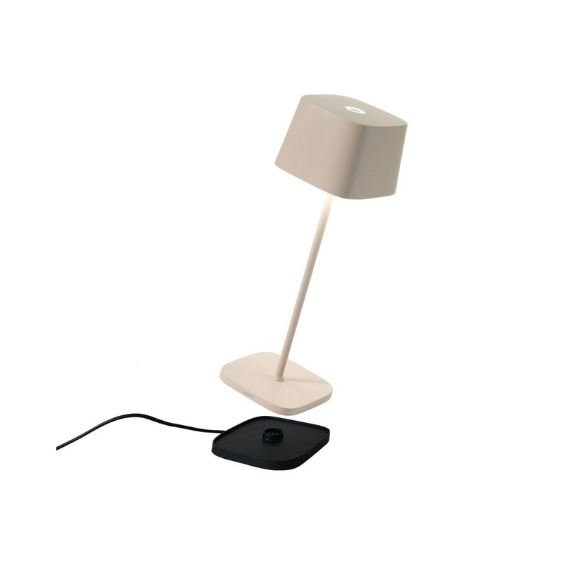 Фото - Настільна лампа Zafferano Lampa stołowa LED Ofelia Pro Sand, akumulatorowa i ściemnialna - 2200-2700-3000 K - maksymalna moc 9 godz