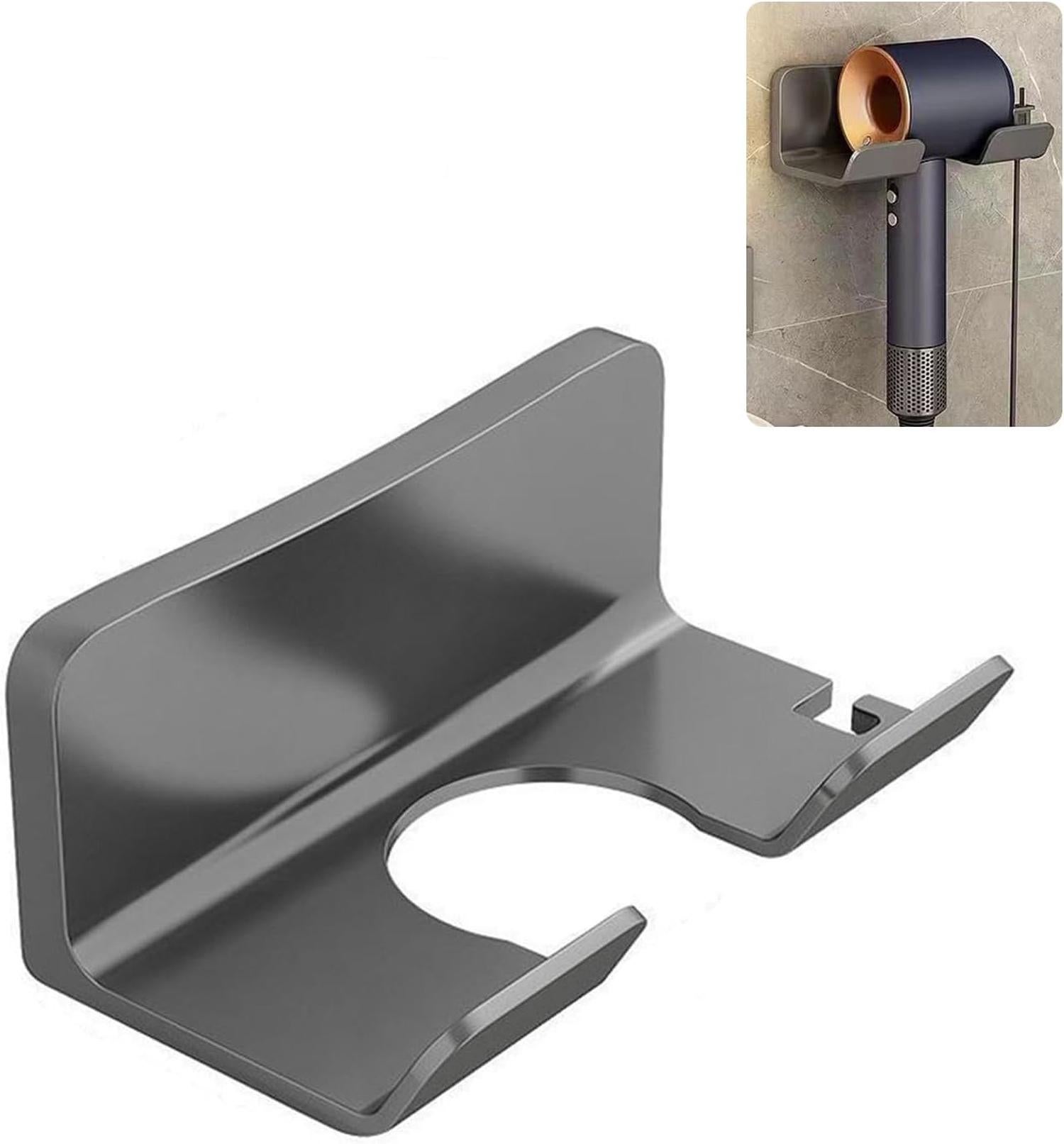 Support Pour Sèche-Cheveux Sans Percage - Acier Inoxydable SUS304 - Fixation Adhésive Ou Vis - Pour Salle De Bain
