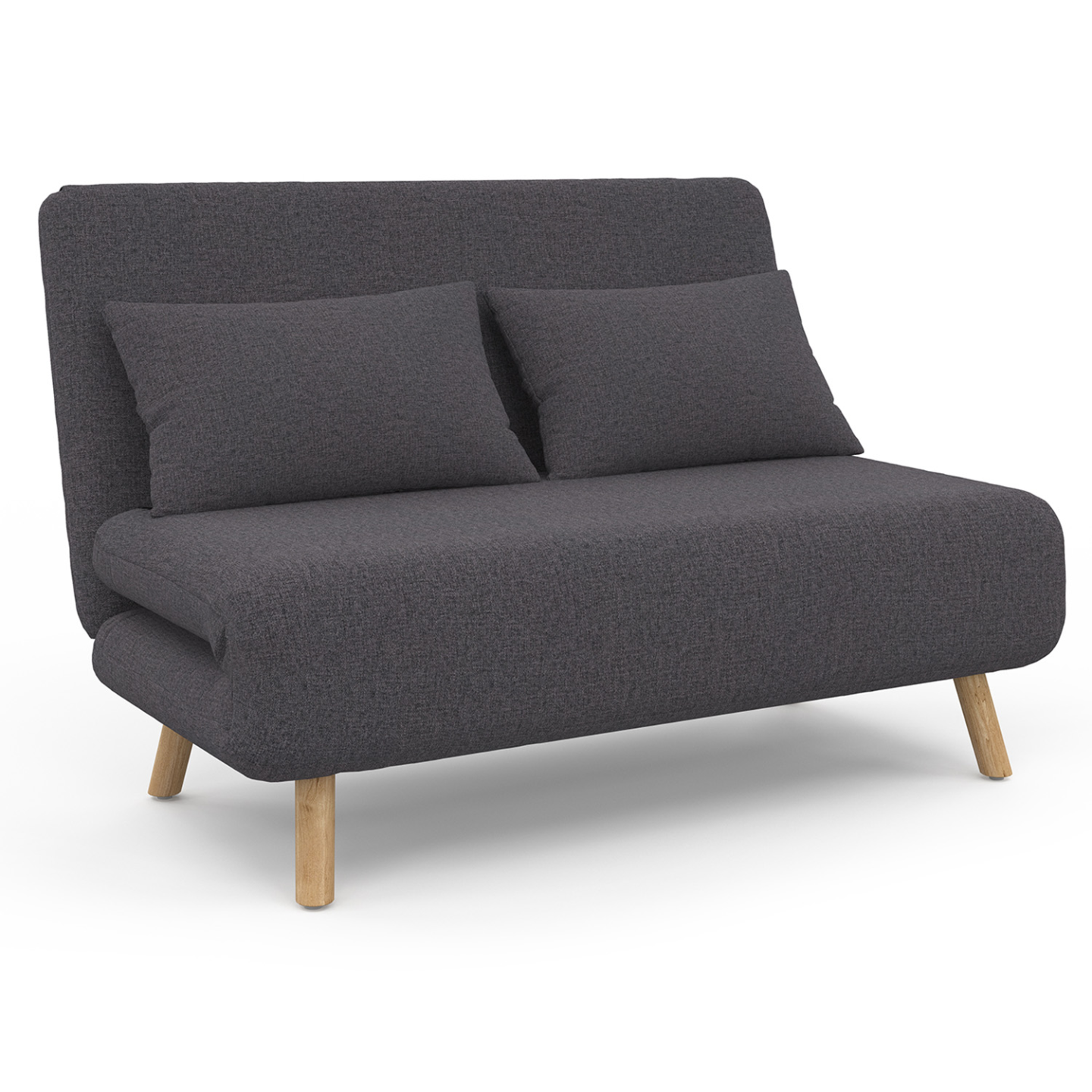 Canapé convertible ROMEO lit d'appoint 2 places 120 x 190 cm tissu gris anthracite - 2