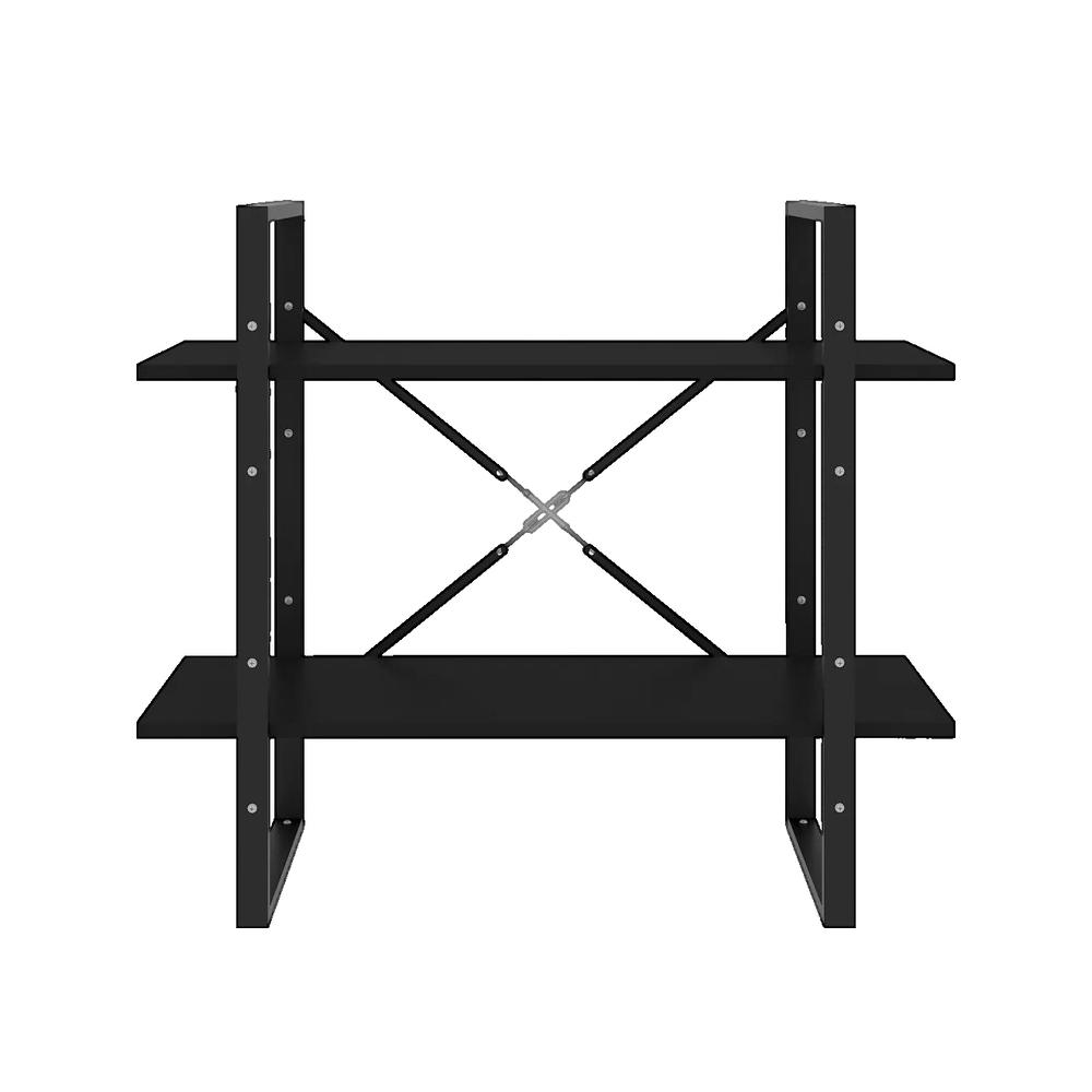 Biblioteczka vidaXL Drewno inżynieryjne Czarny 2 półki 80x30x70 cm