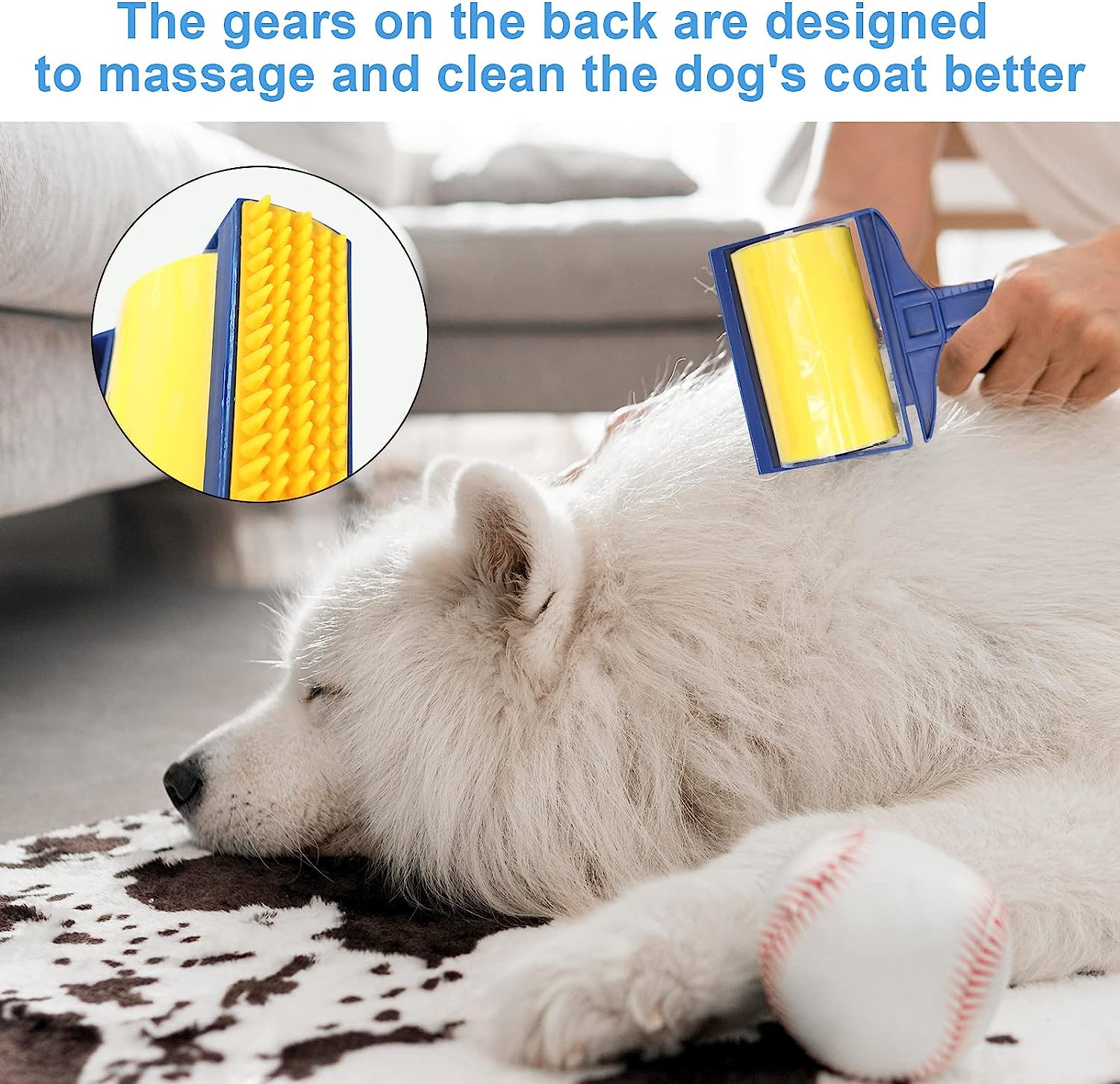 Rouleau anti-peluches réutilisable en silicone avec brosse pliante pour poils d'animaux,meilleur rouleau réutilisable pour poils d'animaux - 3