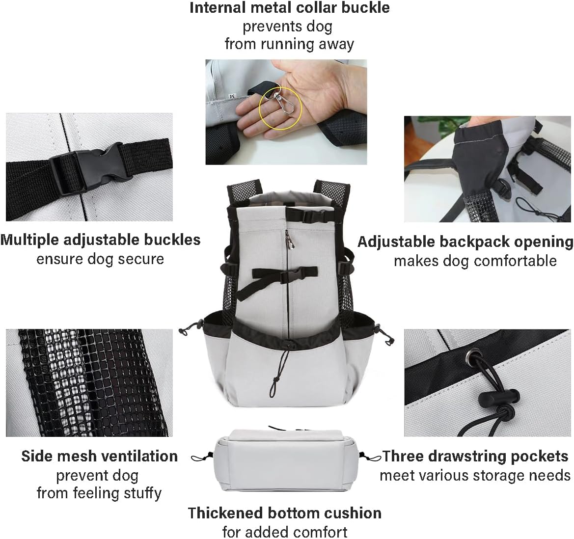 Esta mochila portátil para cães, ajustável e fácil de montar, é perfeita para viagens, caminhadas e acampamentos. - 3