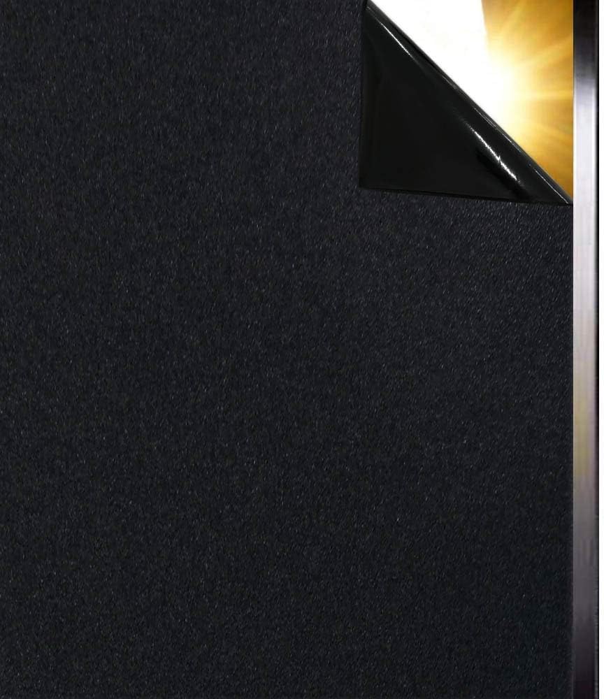 （90 x 200 cm） Samoprzylepna folia okienna, nieprzezroczysta, czarna, statyczna, anty-UV, 100% blokująca światło, folia okienna na szkło