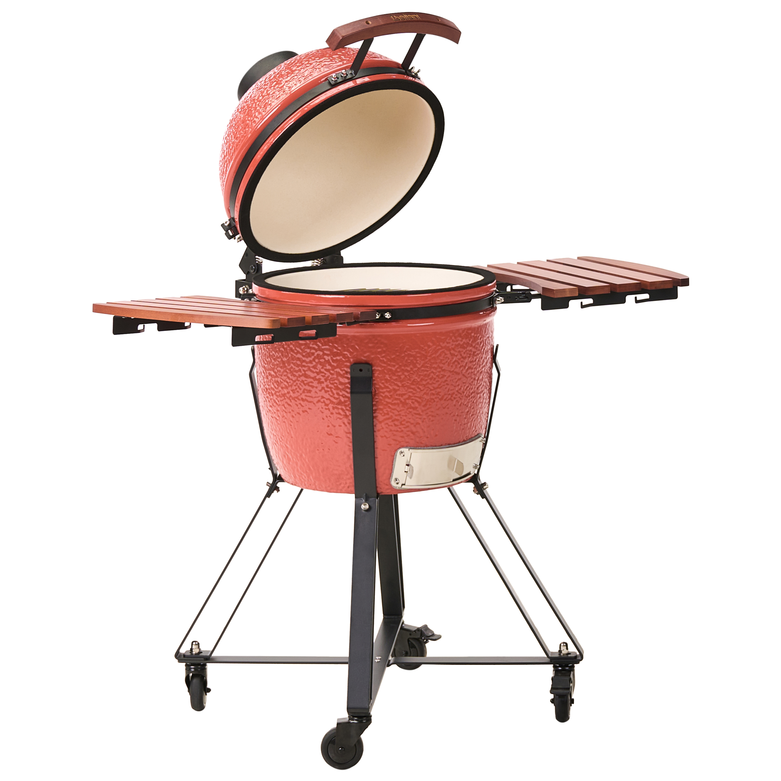 Beliani Barbacoa De Kamado Cerámica Carbón/Rojo , Leroy Merlin