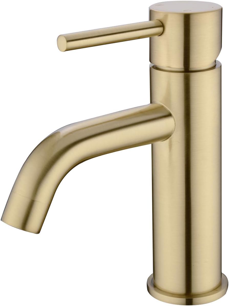kran do umywalki, kran do umywalki, niski poziom hałasu, bez rozpryskiwania, kran do umywalki z przyłączem do podgrzewacza/zamrażarki, złoty