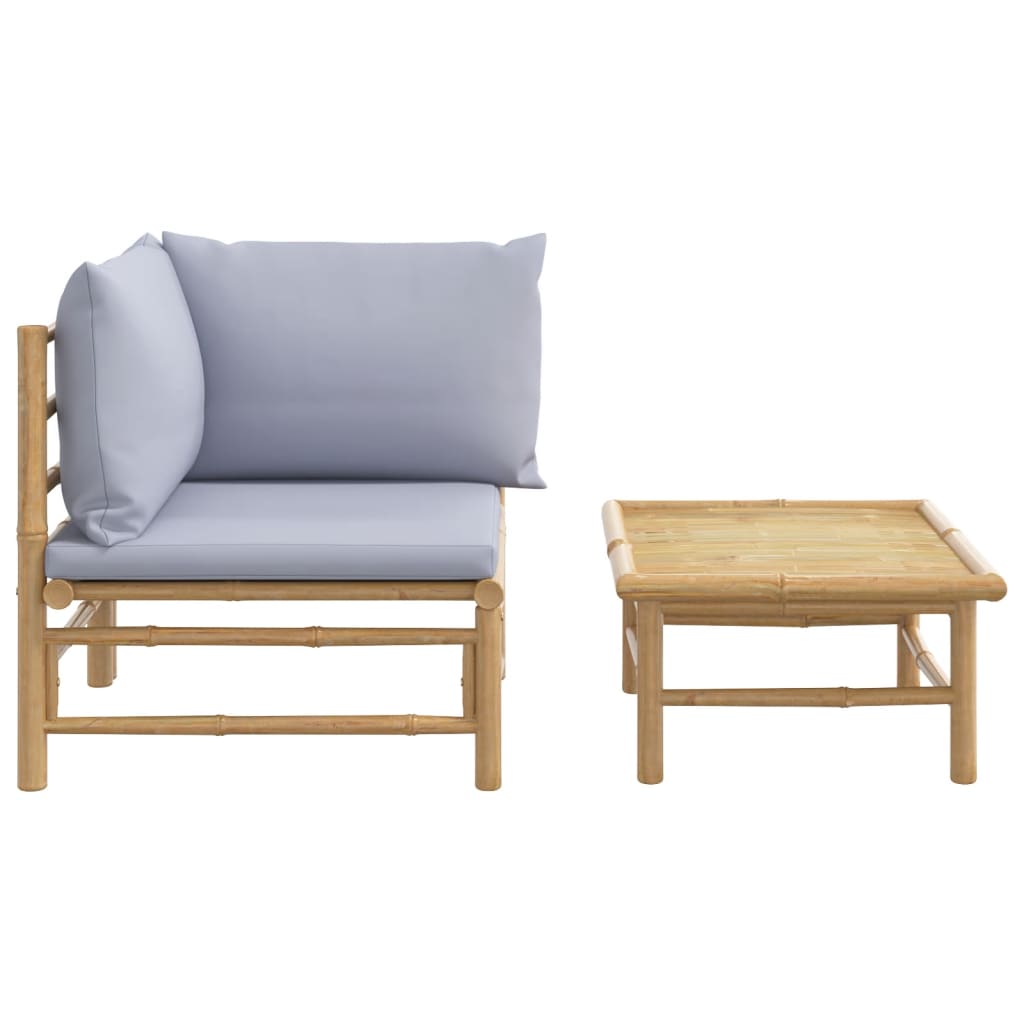 Maison Exclusive - Set Salotto da Giardino 2pz con Cuscini Grigio CMaison Exclusive - aro Bambù - 3