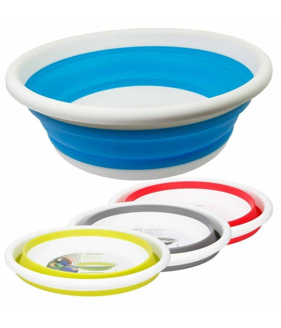 Bacinella Pieghevole SAMMART 5,5 Litri - Secchia Salvaspazio In Plastica TPE/PP, Per Campeggio, Picnic, Pulizie, Bianco/Grigio